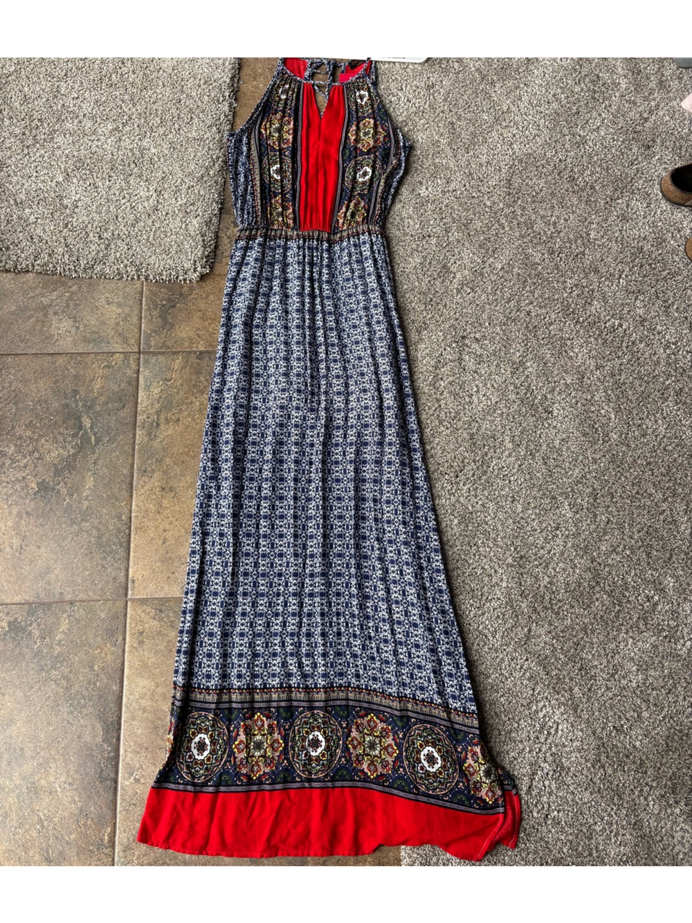 Evereve Multicolor Printed Dress with Slit